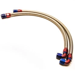 Braided Oil Cooler Lines - 70cm - Dash 10 Alloy Fittings (Sold Per Pair)
