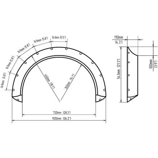 Concave Arch Extensions - 110 Mm (Fender Flares) 5 Concave Arch Extensions - 110 Mm (Fender Flares) - Image 5