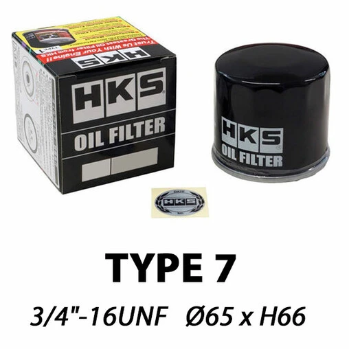 HKS Type 7 Oil Filter | 3/4"-16 UNF (Nissan CA18, RB, VG30, Toyota 4A-G(Z)E, 1ZZ, 2ZZ...) 1 HKS Type 7 Oil Filter | 3/4"-16 UNF (Nissan CA18, RB, VG30, Toyota 4A-G(Z)E, 1ZZ, 2ZZ...)
