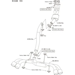 HKS "Racing V2" Catback For Nissan GT-R -Athena Shop large 31008kn002 zu