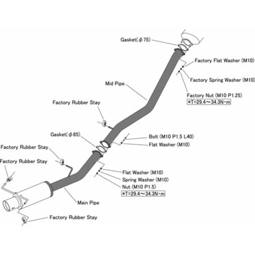 HKS "Hi-Power" Catback For Nissan 200SX S14 1 HKS "Hi-Power" Catback For Nissan 200SX S14