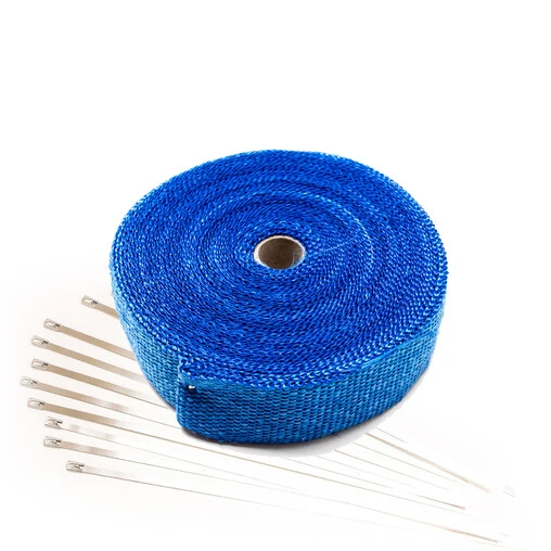 Blue Exhaust Heat Wrap (15m X 50mm) + Stainless Steel Ties 1 Blue Exhaust Heat Wrap (15m X 50mm) + Stainless Steel Ties