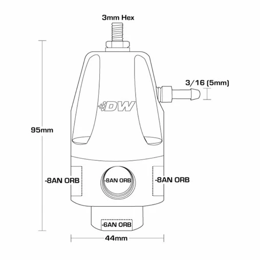 Deatschwerks DWR1000 Adjustable Fuel Pressure Regulator E85 (Black) 2 Deatschwerks DWR1000 Adjustable Fuel Pressure Regulator E85 (Black) - Image 2