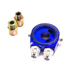 Sandwich Plate With Dash 10 Line Fittings And 1/8" NPT Sensor Ports (Blue)
